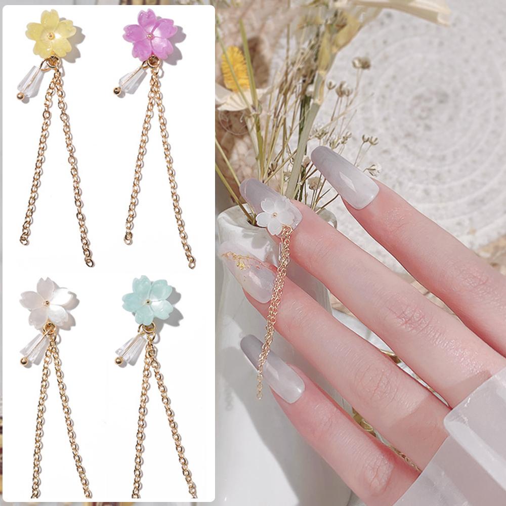 OCEANMAP Phụ Kiện Trang Trí Móng Tay 3D Hình Hoa Xinh Xắn