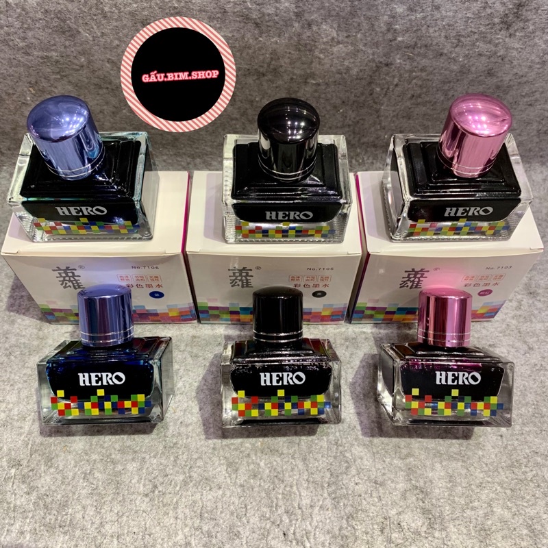 [Giá sỉ] Mực hero cao cấp chuyên dùng cho bút máy, bút mực (lọ 40ml)