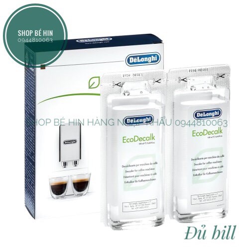 (Đủ bill Đức) Dung dịch vệ sinh máy pha cà phê Delonghi DLSC500 EcoDecalk 500ml và 200ml nhập khẩu chính hãng