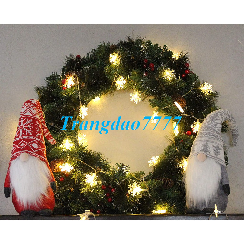 Dây Đèn Led Xài Pin Không Chớp Nháy Bóng Đèn Bông Tuyết LED Christmas Snowflake