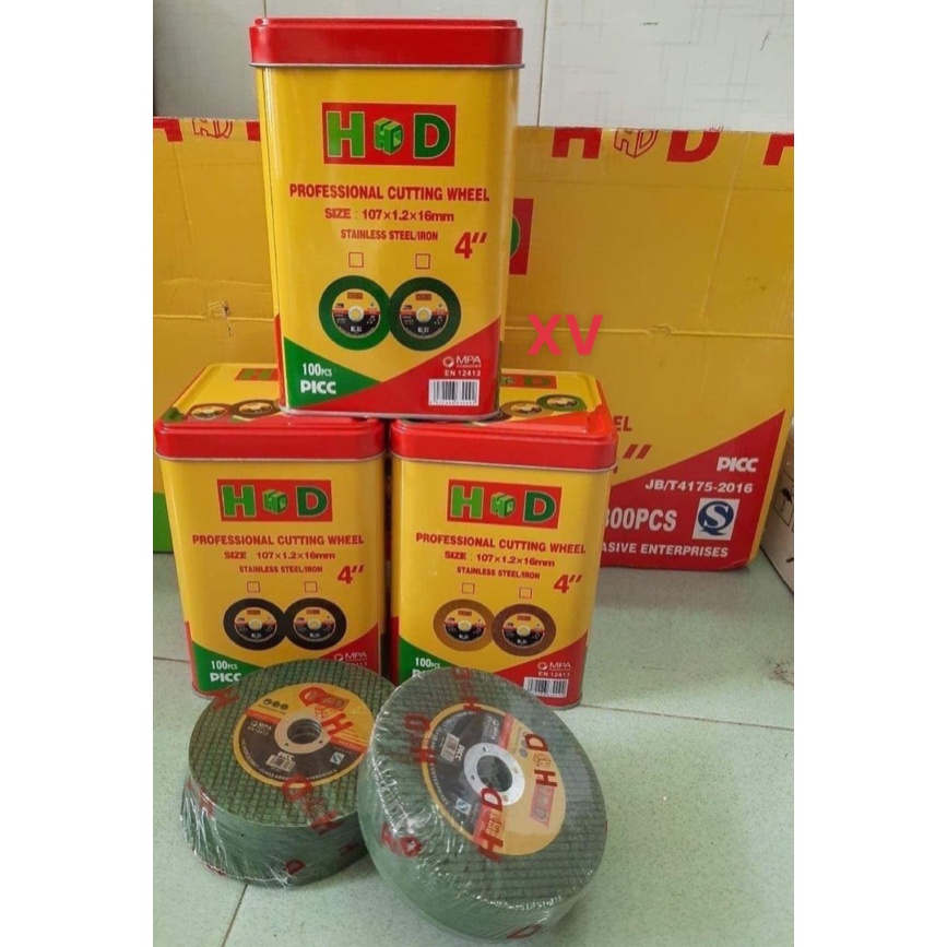 - (Hộp 100 viên )Đá Cắt - Lưỡi Cắt Sắt - Inox Chất Lượng Cao 107mm HD ,