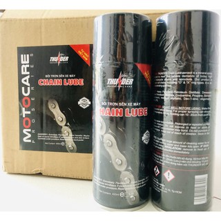Giá sỉ Thùng 12 Chai xịt bôi trơn, bảo dưỡng sên xích xe máy, mô tô Thunder Chain Lube 400ml
