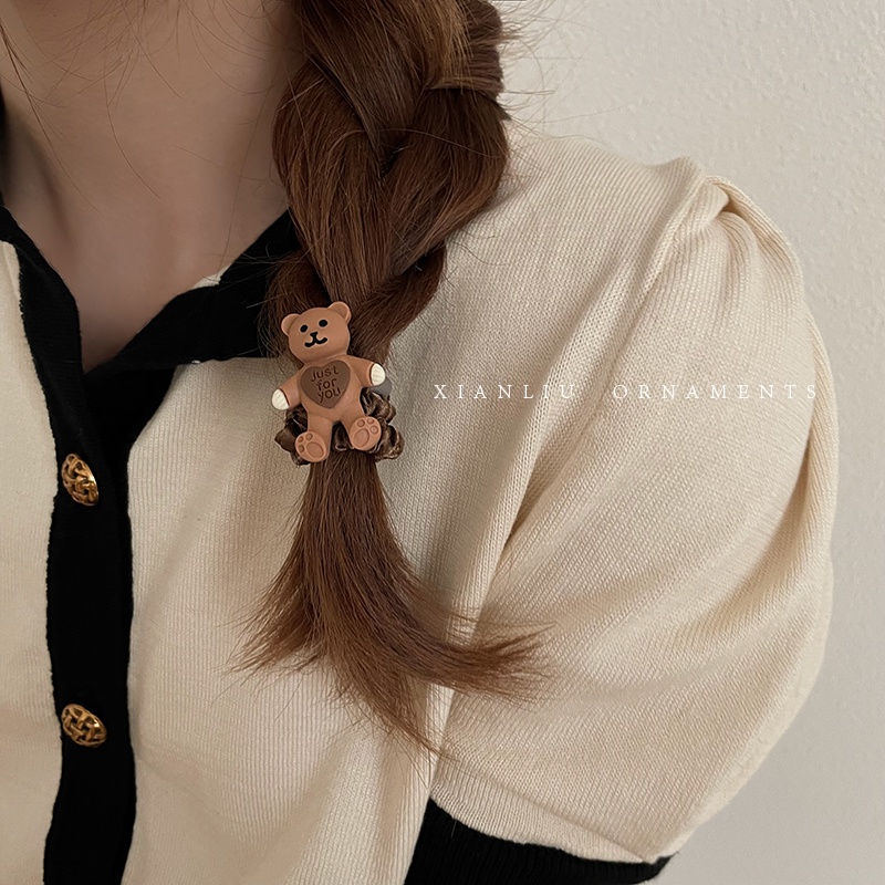 Kẹp Tóc Đuôi Ngựa Hình Gấu Hoạt Hình Phong Cách Hàn Quốc Thời Trang Mùa Hè Dành Cho Bạn Nữ