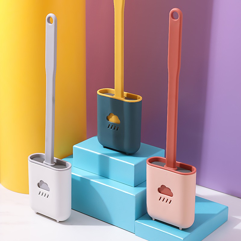 Cọ Bồn Cầu Bằng Silicon Có Móc Treo Và Nắp Đậy Tiện Ích, Dụng Cụ Vệ Sinh Toilet Siêu Sạch.