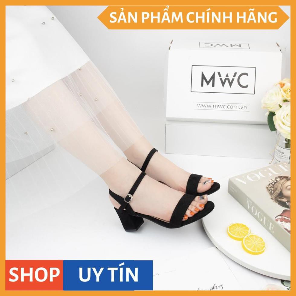 sandal Giày cao gót nữ quai ngang đế vuông MWC NUCG-3965