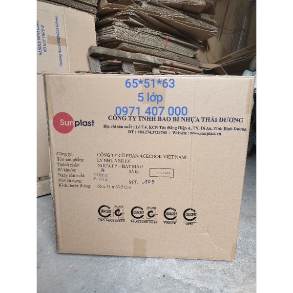 Thùng carton 5 lớp 65*51*63 đóng chuyển nhà, tài liệu, hoa quả