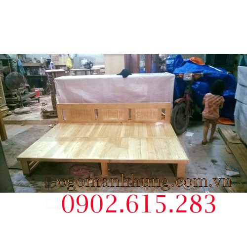 Sofa giường, giường gấp gỗ - Kích thước (Nội thất): 120 x 60 x 60.