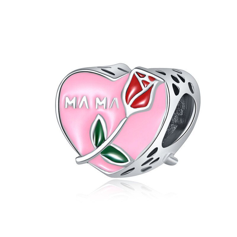 PANDORA Hạt Xỏ Vòng Tay Mạ Bạc 925 Hình Móng Vuốt Màu Hồng Dễ Thương DIY