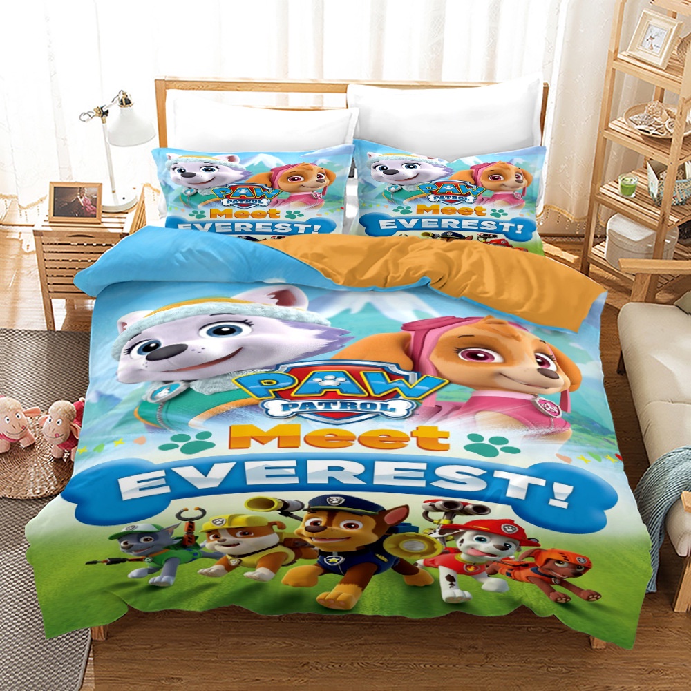 Paw Patrol Bộ Chăn Ga Và Vỏ Gối In Hình PAW Patrol Dễ Thương
