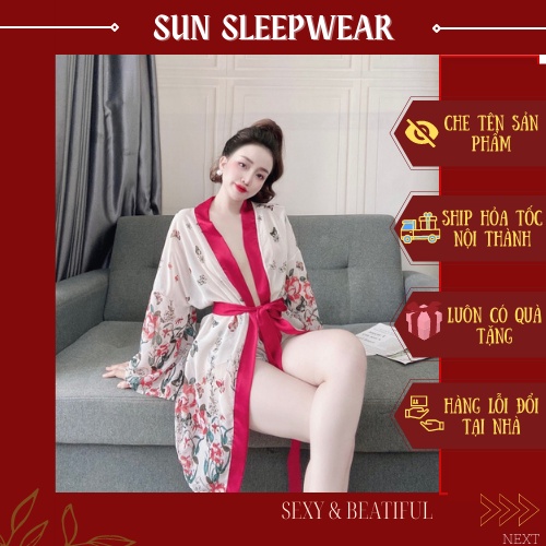 Váy Ngủ Áo Choàng 🌸 FREE SHIP🌸 Đầm Ngủ Sexy Lụa Chiffon Chất Siêu Mát, Sang Chảnh  < Size<70kg> Sun Shop