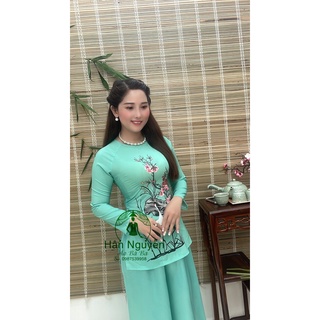 ÁO BÀ BA  LỤA  KÈM QUẦN( HAC IN))