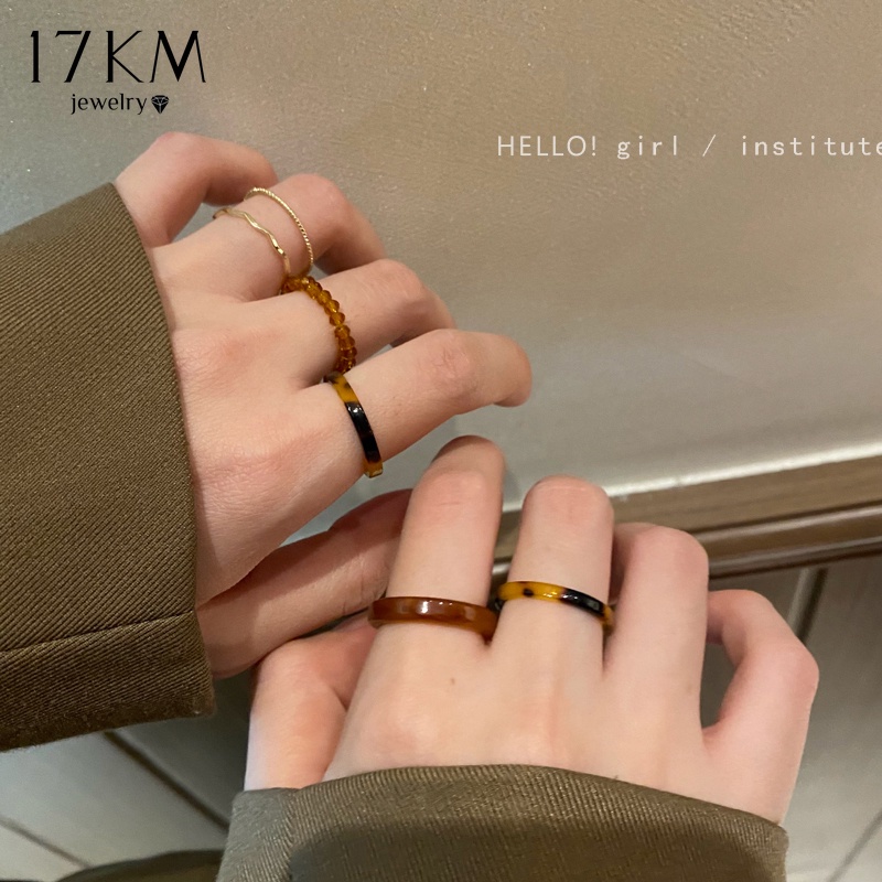 Set 6 nhẫn nhựa resin 17KM đơn giản