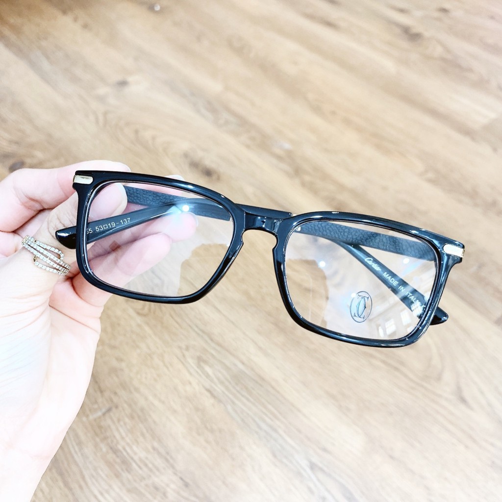 Gọng kính cận vuông EC07 phù hợp cả nam và nữ form mặt vuông, dài, góc cạnh kèm sẳn tròng 0 độ chống ánh sáng xanh | BigBuy360 - bigbuy360.vn