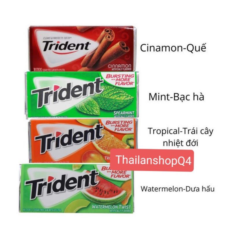Kẹo Gum Trident Giúp Thơm Miệng Mỹ (vỉ 14 tép