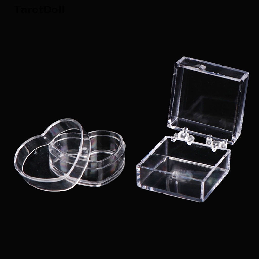 Bộ 2 Hộp Đựng Trang Sức / Trái Tim / Vuông Mini Trang Trí Nhà Búp Bê