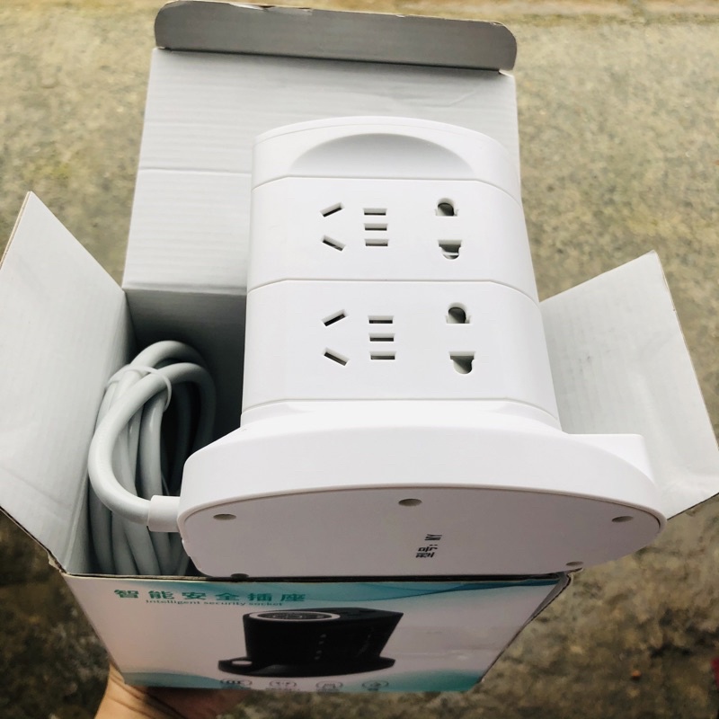 Ổ cắm điện Đa năng tầng - Thông minh - Sạc không dây - 3 Cổng USB sạc nhanh - Ổ Chịu tải 2500W - Dây dài 2M