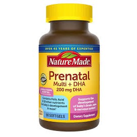 Vitamin bà bầu Prenatal + DHA 200mg Nature Made - 150v: Mỹ