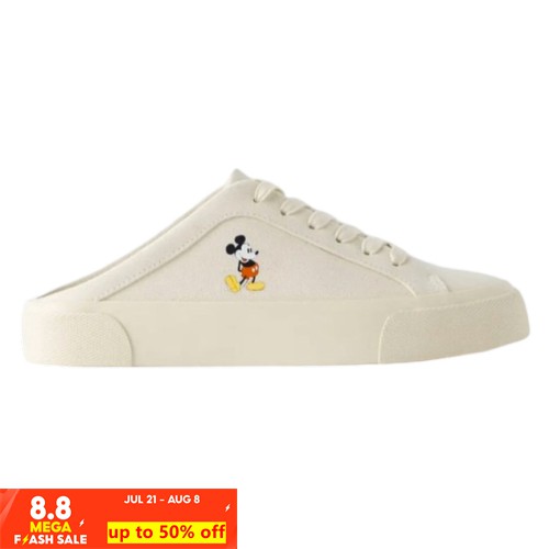 Giày Lười Canvas In Hình Chuột Mickey Dễ Thương