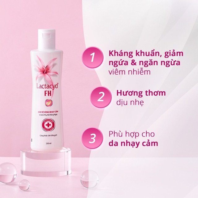 Lactacyd Pro Sensitive cho da nhạy cảm / FH (mẫu mới) giúp ngăn khuẩn, giảm ngứa