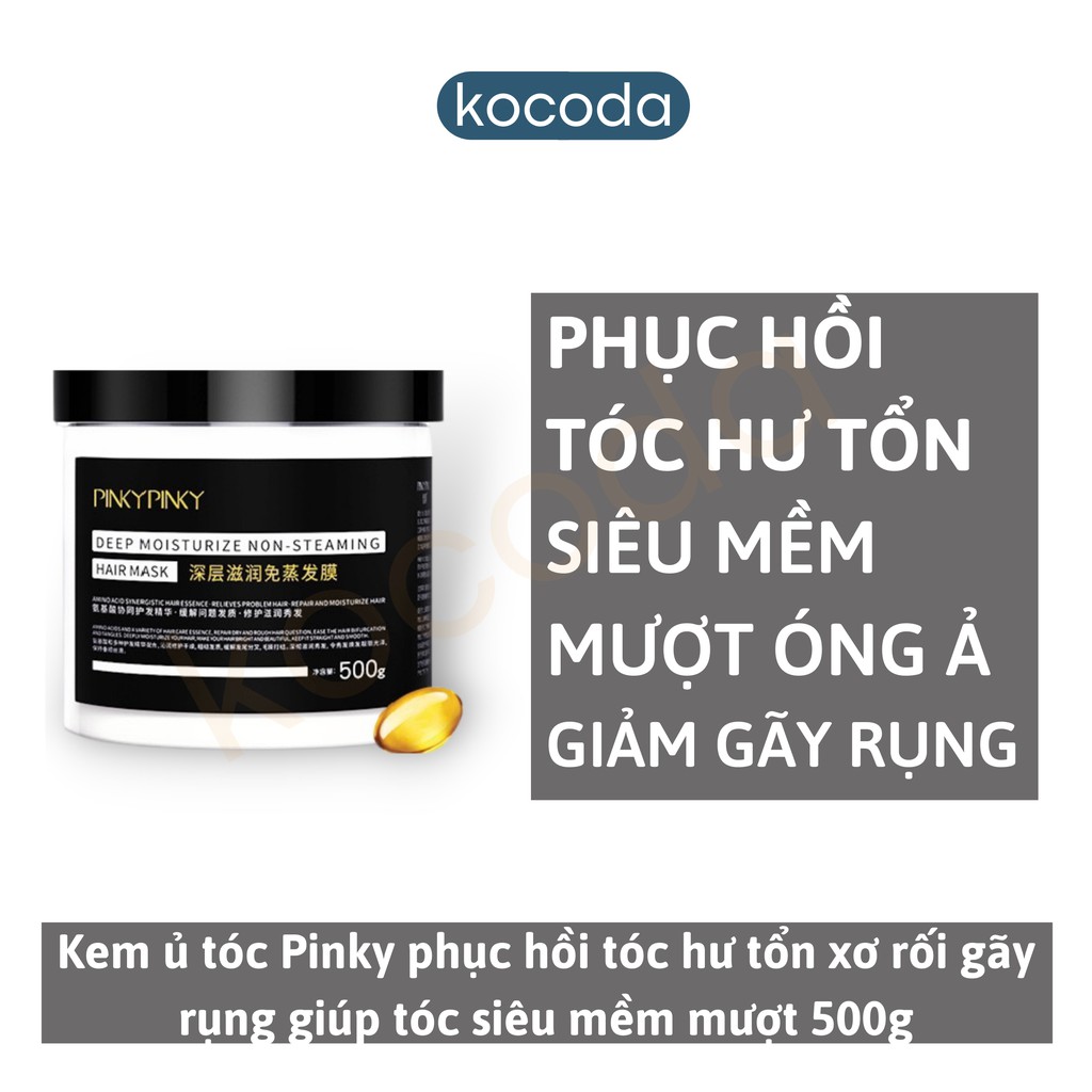 Kem ủ tóc Pinky siêu mềm mượt giúp phục hồi tóc hư tổn xơ rối gãy rụng giúp tóc 500g - KOCODA