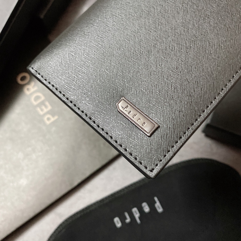 Ví dài gập Pedro logo ngang bo góc - V283
