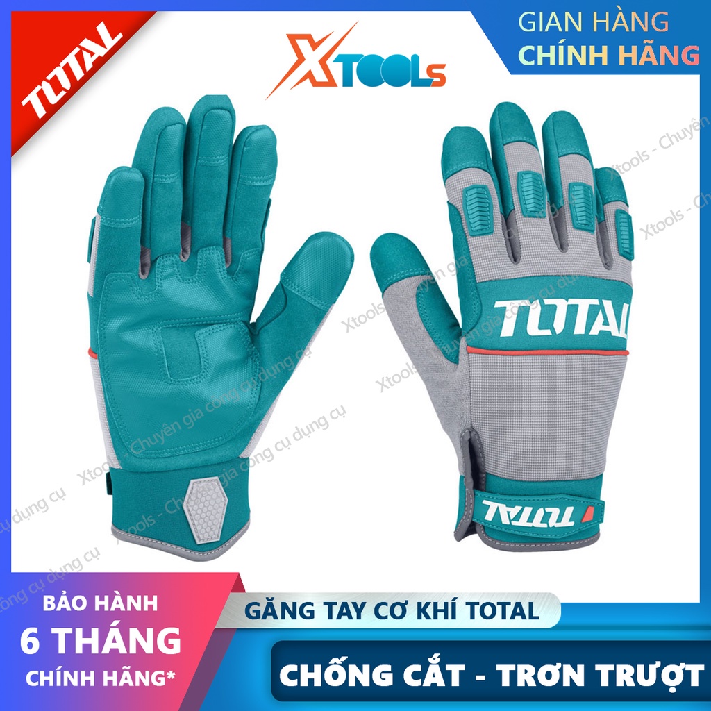 Găng tay bảo hộ lao động cao cấp TOTAL TSP1806 bao tay cơ khí chống cắt, trơn trượt, mài mòn, thấm hút mồ hôi cách nhiệt