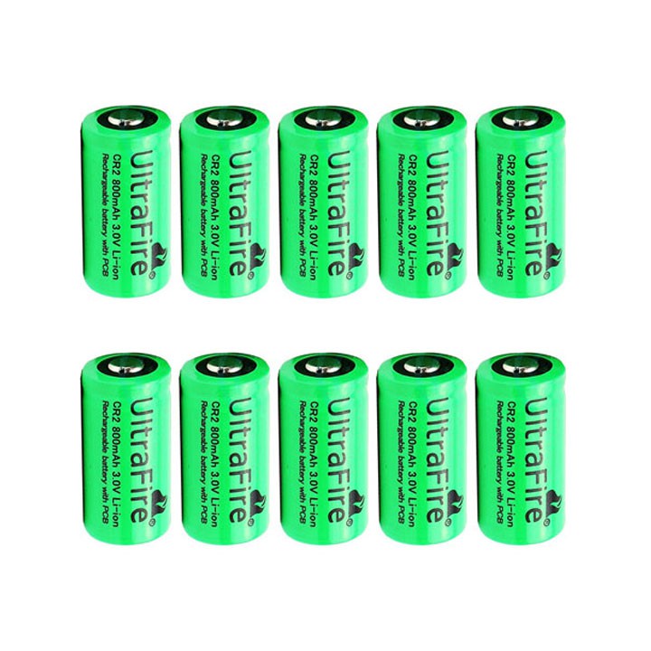 COMBO 10 PIN SẠC CR2 ULTRAFIRE 800MAH 3V.