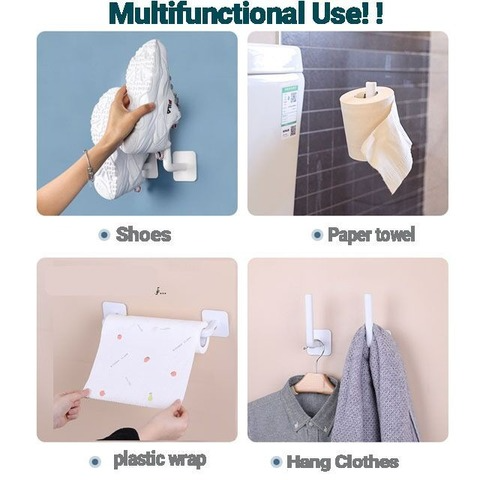 Giá đỡ dán tường giữ cuộn khăn giấy đa năng cho nhà bếp