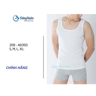 (A393) DỆT KIM ĐÔNG XUÂN ÁO MAY Ô NAM 3 LỖ MÀU TRẮNG/ ĐEN 209-A0393