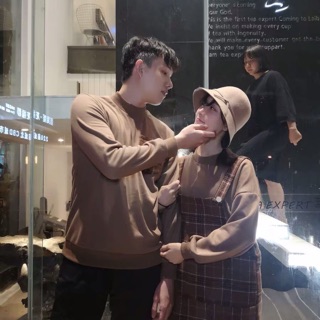 [ORDER] Set đôi nam nữ kẻ nâu [ảnh thật ở cuối]