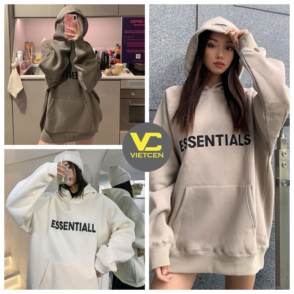 Áo Hoodie form rộng ESSENTIALS áo sweater vintage Ulzzang_VIETCEN | BigBuy360 - bigbuy360.vn