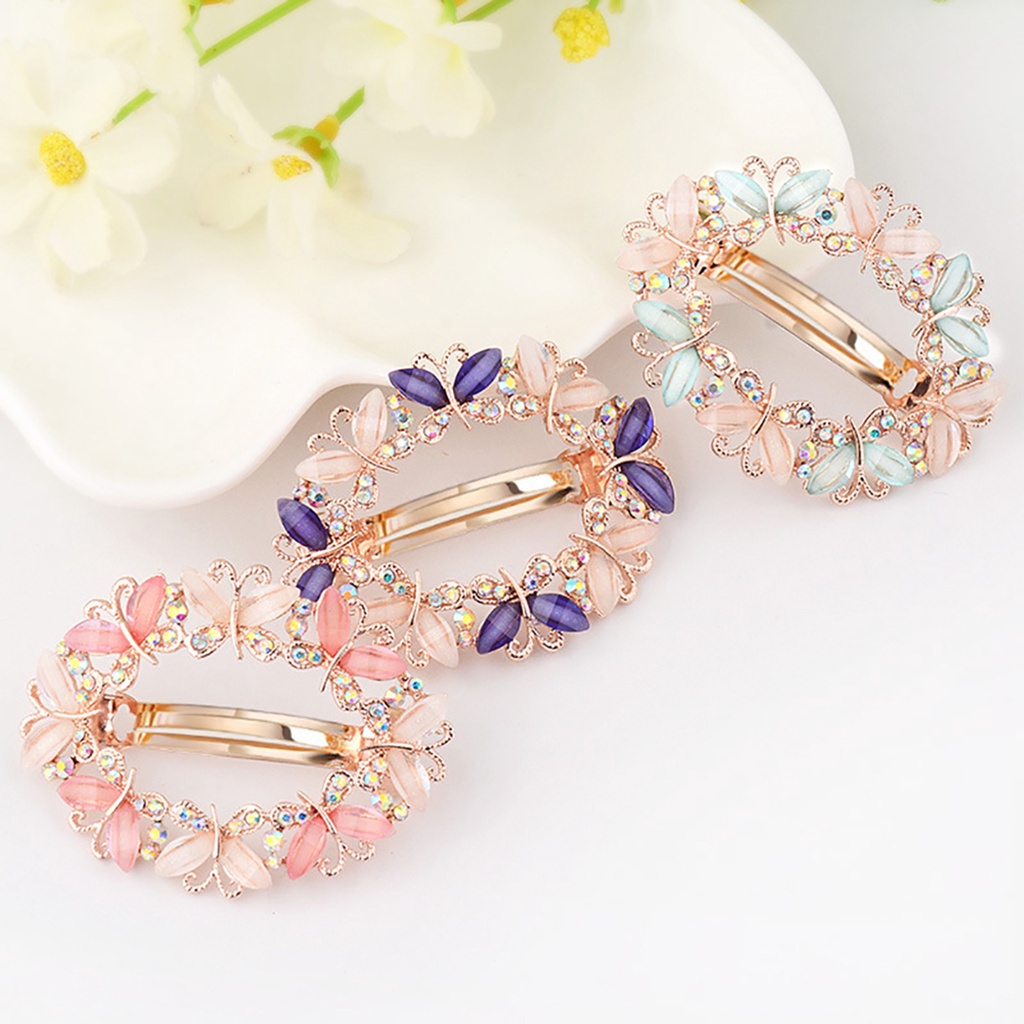 Kẹp tóc trang trí hình cánh bướm đính đá/ngọc trai thời trang cho nữ