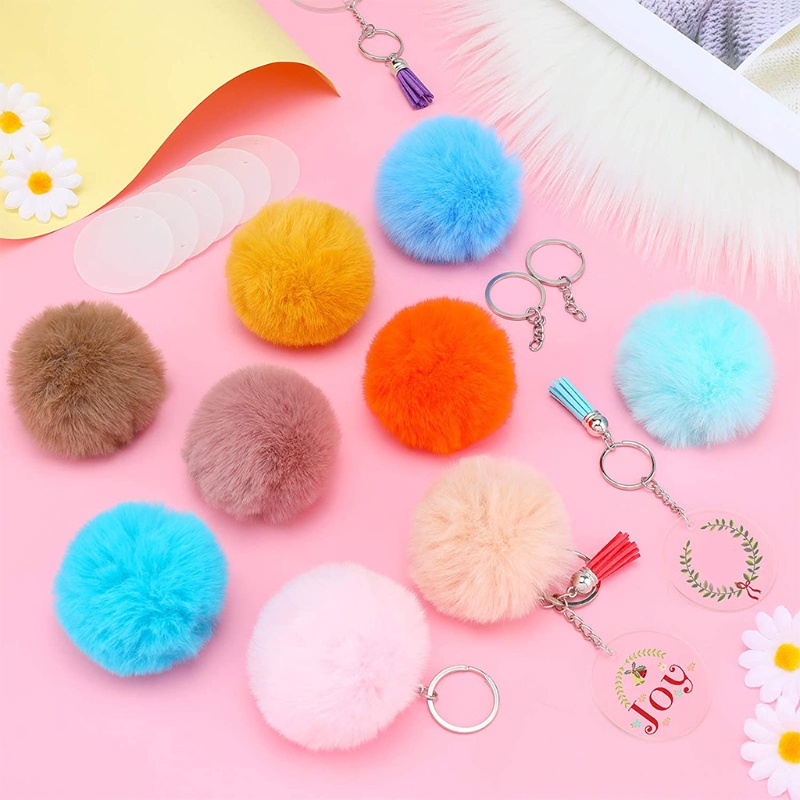 1 Set Móc Khóa Acrylic Trong Suốt Hình Tròn