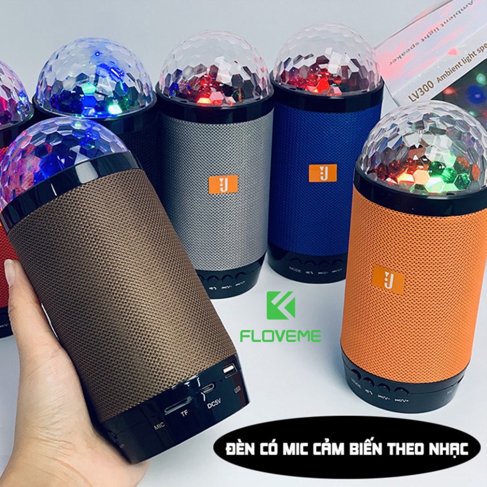 Loa Bluetooth Không Dây FLOVEME JBL LV300 Kèm Đèn Sao Lung Linh Nghe Nhạc Hay, Thẻ Nhớ TF Nhỏ Gọn Hỗ Trợ Cắm USB