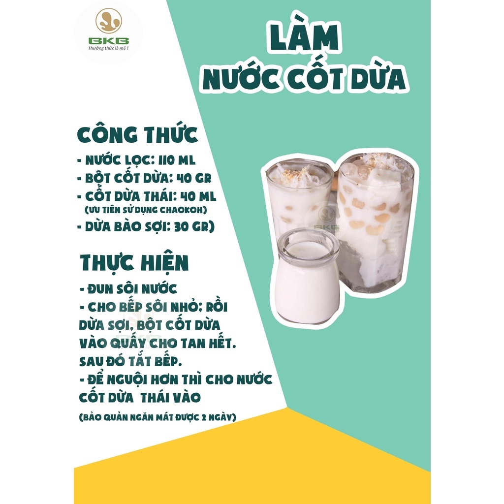 Bột cốt dừa BKB gói 1kg - Làm nước cốt dừa sữa chua trân châu, nấu chè, pha chế