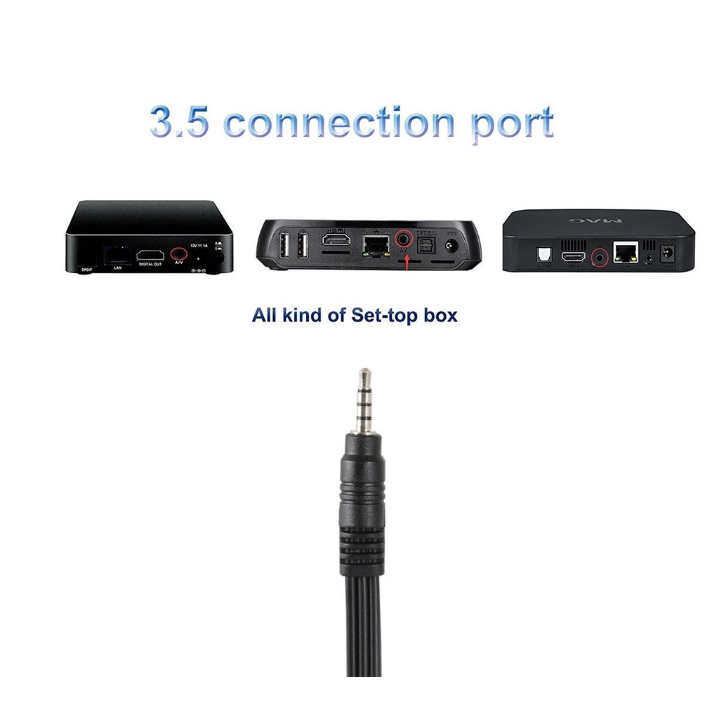 Dây chia 1 đầu 3.5mm đực sang 3 đầu bông sen AV RCA cái 1 đường hình 2 đường tiếng 20Cm dùng cho TV box android