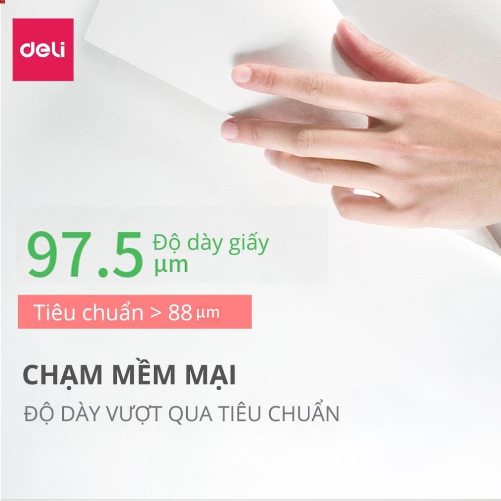 [MUA NHIỀU GIẢM THÊM] Giấy in A4 cao cấp Deli định lượng 70gsm - Tệp 500 tờ,  chống tích điện, chống lóa - W7401 .