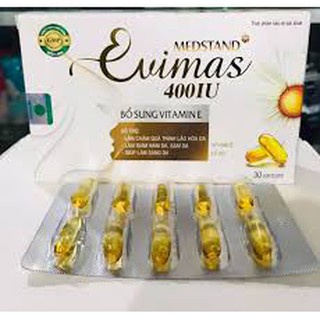 MEDSTAND EVIMAS 400IU – Bổ sung vitamin E, hỗ trợ làm chậm quá trình lão hoá da, giảm nám da, sạm da, làm đẹp da (30V)