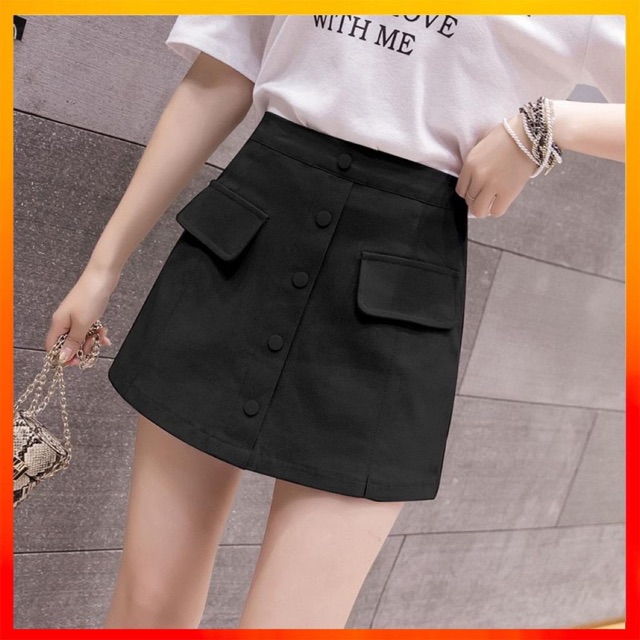 (Chào mẫu mới giá sỉ) Short váy 5 cúc bọc - M203