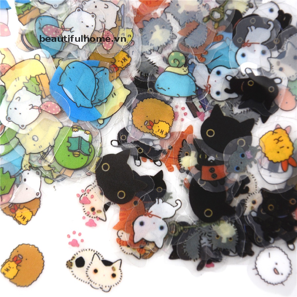 Set 80 Sticker Dán Trang Trí Sổ Tay Nhật Ký Dễ Thương