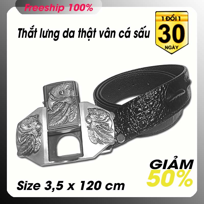 Thắt lưng nam kiêm bat lua zp xăng đá bấc kiêm đầu khóa thắt lưng họa tiết chim ó có video sản phẩm