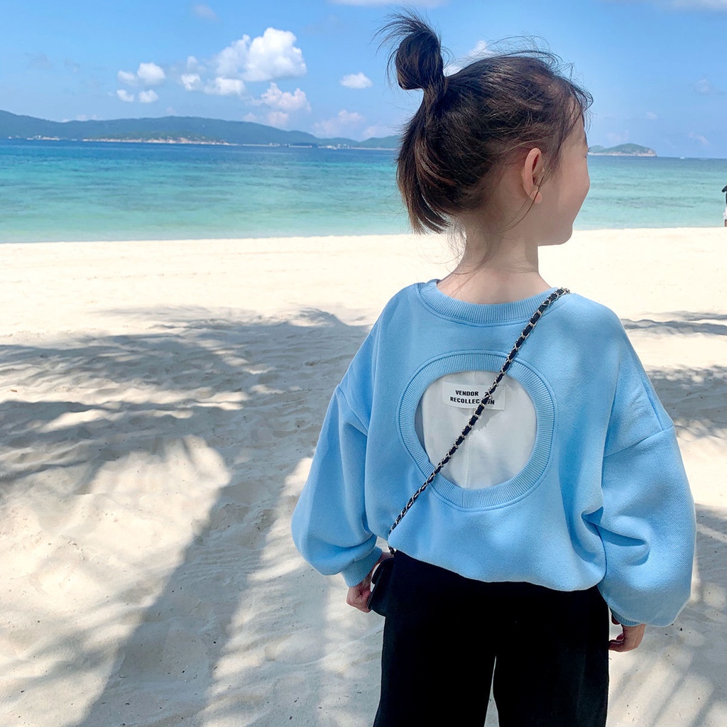 Áo Sweater Tay Dài Giả Hai Lớp Phong Cách Hàn Quốc Thời Trang Mùa Thu Mới Cho Bé Gái