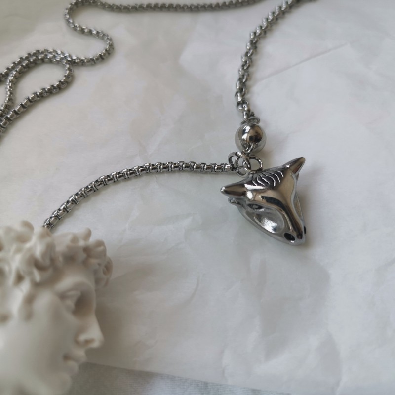 Dây Chuyền Thép Titan Phối Mặt Hình Đầu Bò Phong Cách Hip-Hop Cá Tính