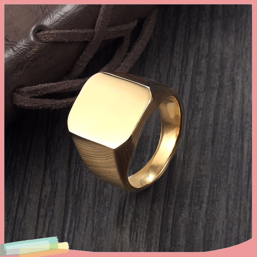 Nhẫn Cặp Đôi Mặt Vuông Đính Đá Phong Cách Hip Hop Thời Trang