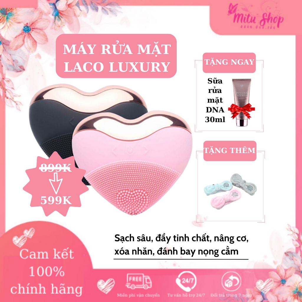 [Bảo hành chính hãng 12 tháng] Máy rửa mặt Laco ⚡ sạch sâu, đánh bay mụn đầu đen, mụn cám, nâng cơ xóa nhăn, gọn hàm