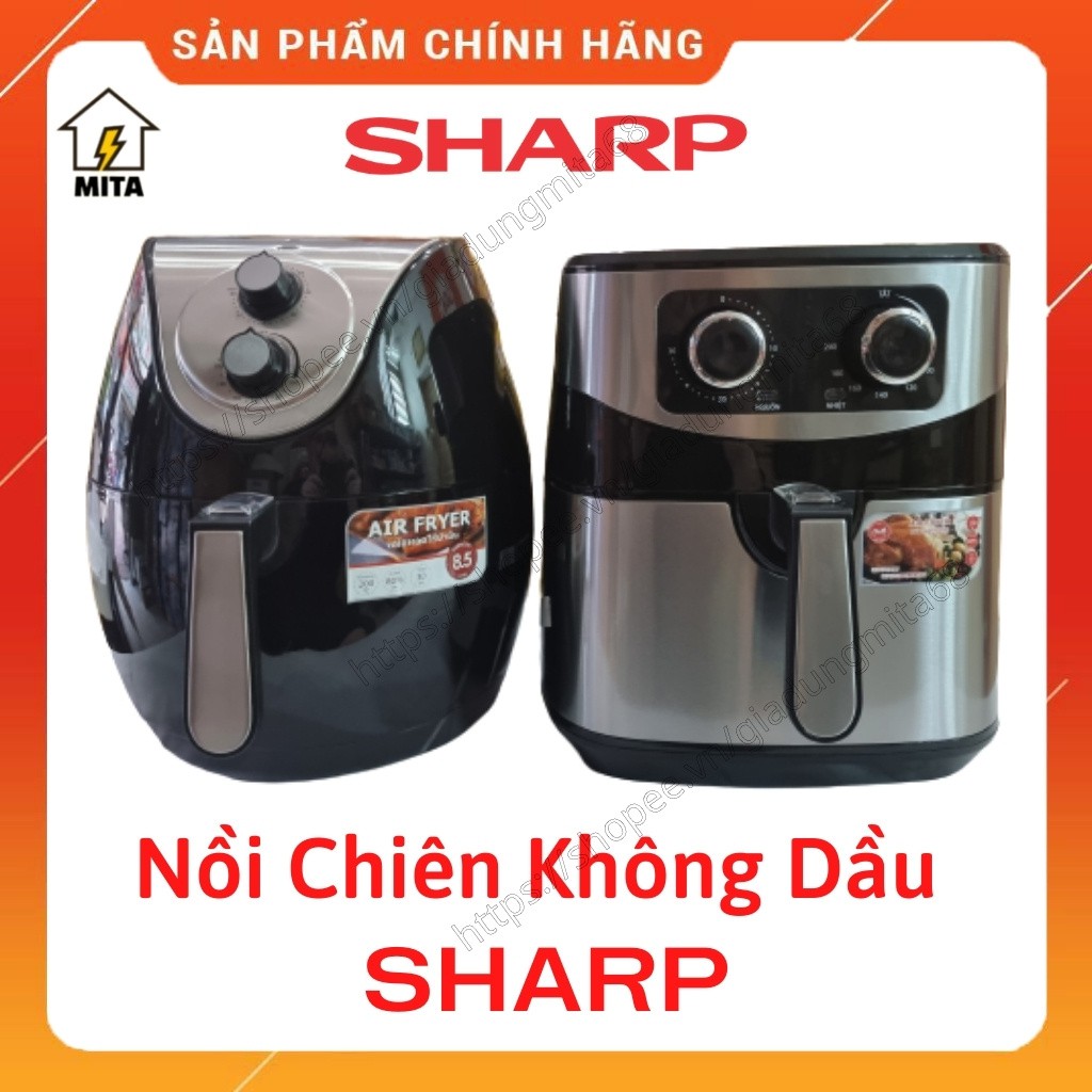 [ TO -ĐẠI ] Nồi Chiên Không Dầu Sharp KS 8.5-9.2 Lít - Nồi To - Chiên Nhanh -Loại Bỏ 80% Mỡ Thừa -Bh 12 Tháng Chính Hãng