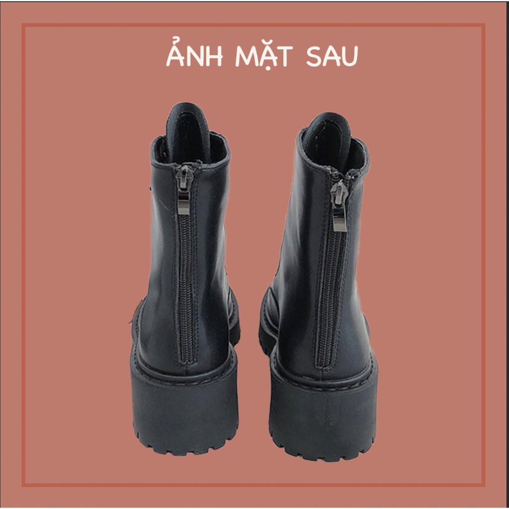 GIÀY BOOTS NỮ DA PU SIÊU ĐẸP- GIÀY BOOST NỮ 7 NÚT | GIÀY NỮ ULZZANG STYLE