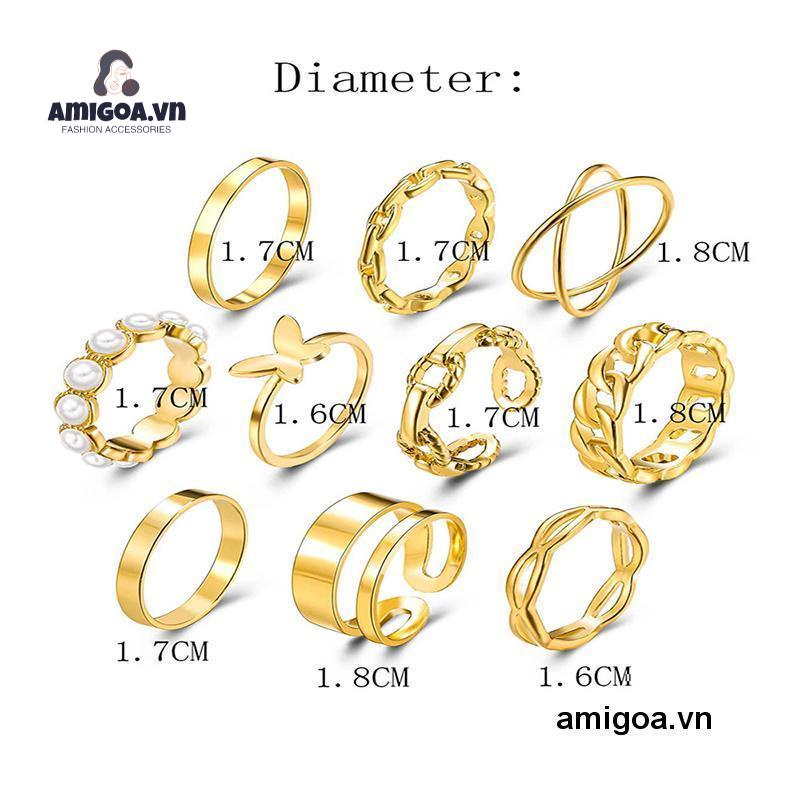 ✨✨Set 10 nhẫn đeo đốt ngón tay thời trang cho nữ