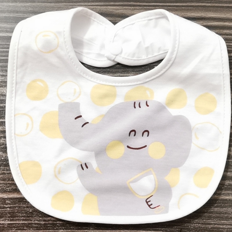 Yếm Ăn Cotton Chống Nước Có Nút Chống Bẩn Cho Bé Sơ Sinh