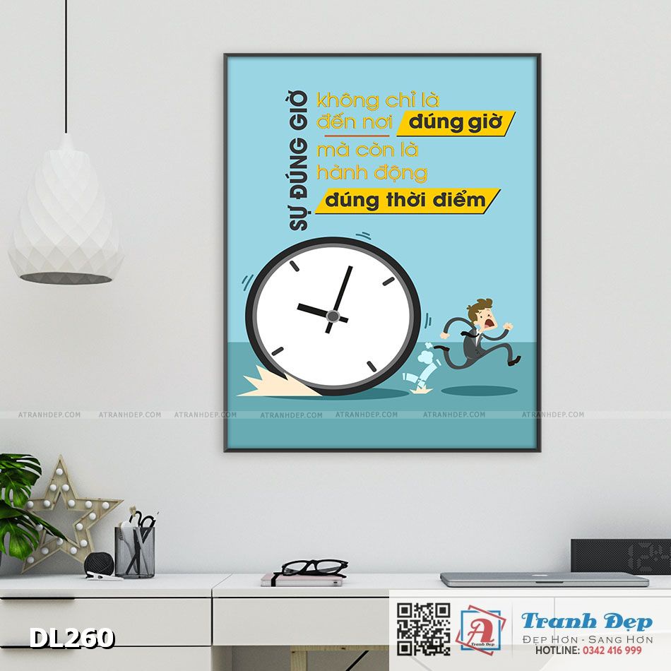 Tranh động lực trang trí phòng làm việc - Sự đúng giờ không chỉ là đến nơi đúng giờ - DL260